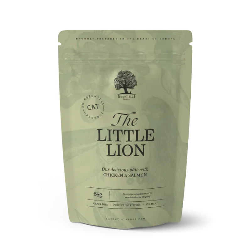 Pâtée LITTLE LION 85g - Filets de poulet en sauce au saumon pour chaton sans céréales Pâtée LITTLE LION 85g - Filets de poulet en sauce au saumon pour chaton sans céréales