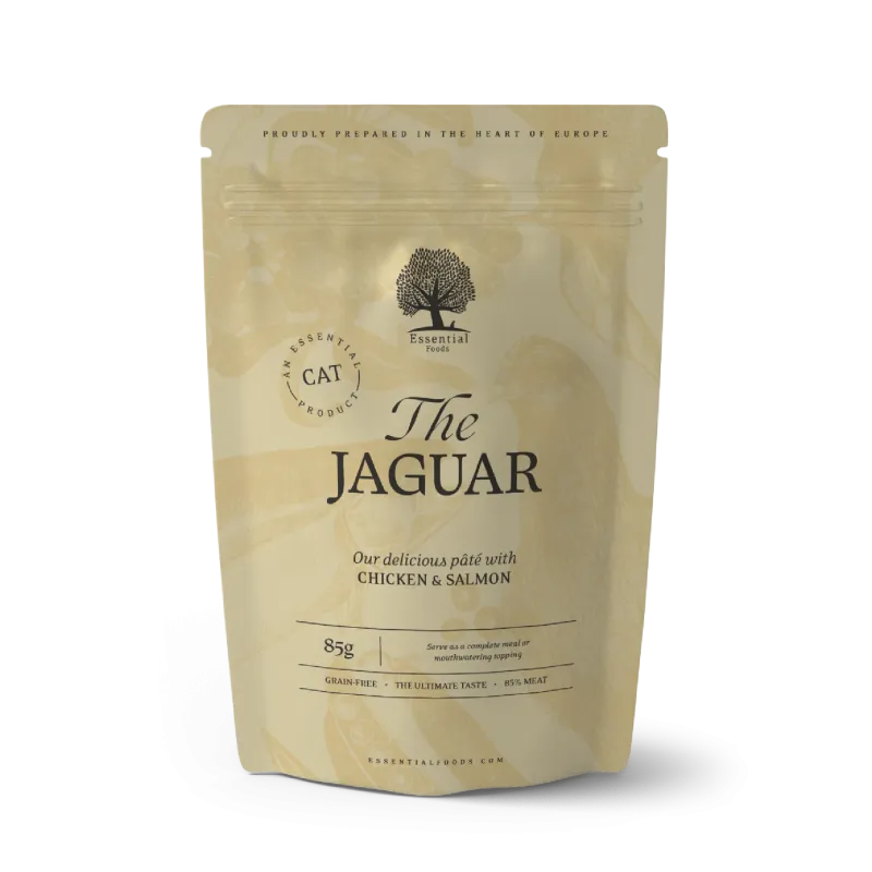 Pâtée Chat JAGUAR 85g - Filets de poulet & saumon | ESSENTIAL FOODS Pâtée Chat JAGUAR 85g - Filets de poulet & saumon | ESSENTIAL FOODS