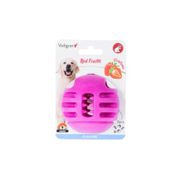 Jouet chien TPR balle rouge fraise 8cm