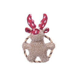 JOUET DE NOEL KROLA RENNE BRUN AVEC CORDE