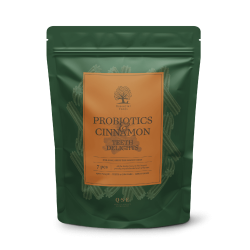 Friandise dentaire premium au Probiotiques & Cannelle pour chiens – Essential Foods Probiotics & Cinnamon Teeth Delights