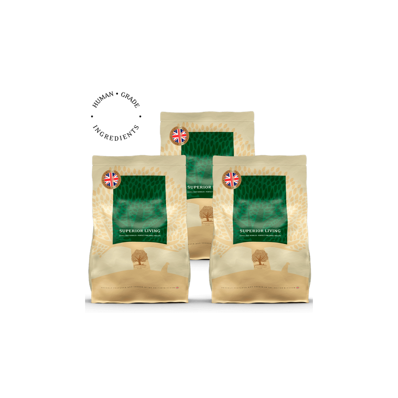 Lot de 3 x 2.5kg SUPERIOR LIVING PETIT CHIEN