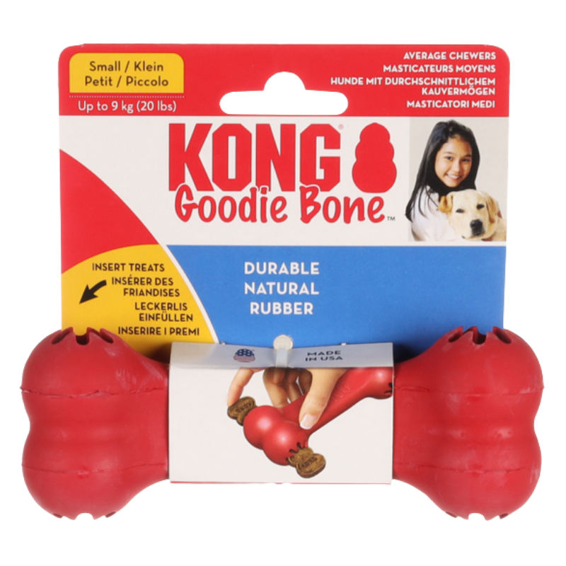 KONG Goodie Bone – Jouet en caoutchouc pour chien avec orifices à friandises