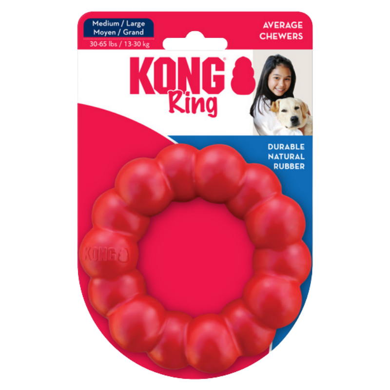 KONG Ring MD/LG – Jouet à mâcher pour chien en caoutchouc ultra-résistant