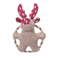 JOUET DE NOEL KROLA RENNE BRUN AVEC CORDE