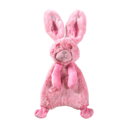 Peluche Crinkie Soft Lapin 33 cm – Jouet sonore crépitant pour chien rose