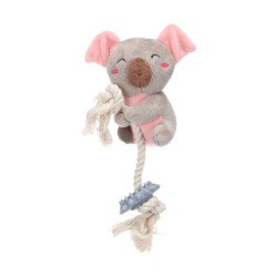 Jouet chiot Didi Koala avec corde Flamingo – Peluche et anneau dentition gris
