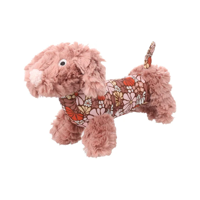 JOUET ROZETTE CHIEN VIEUX ROSE 11x35x18CM