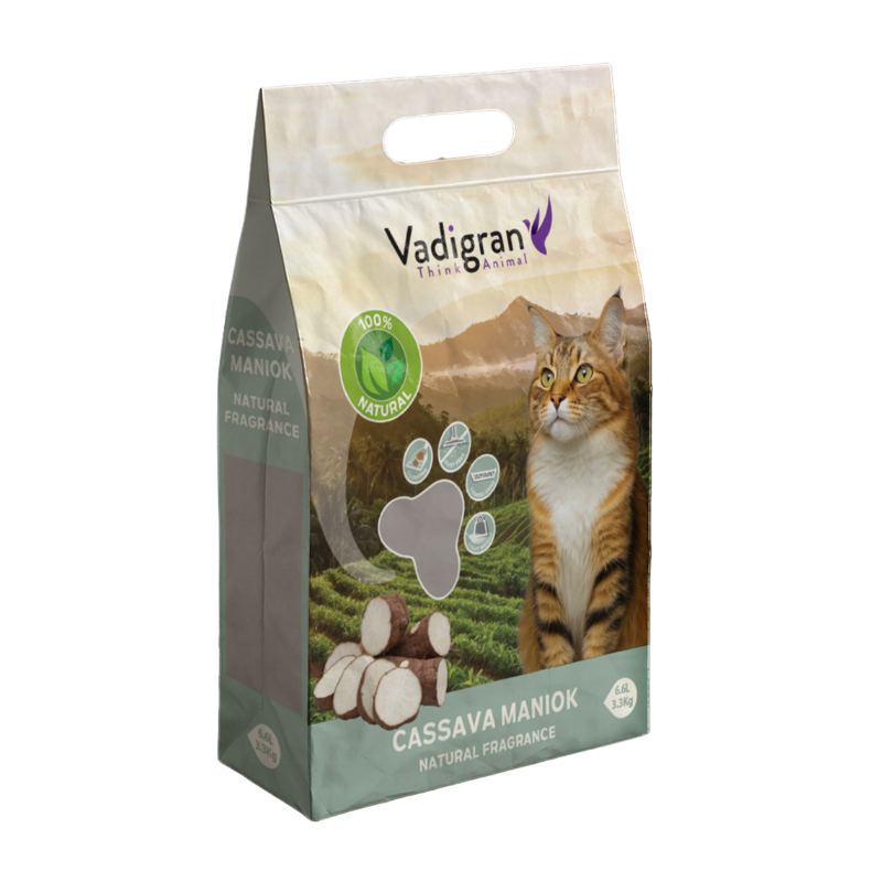 Litière Chat Cassava Premium 3,3kg - Vadigran